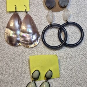 Elegant Shell and Hoop Earring Set